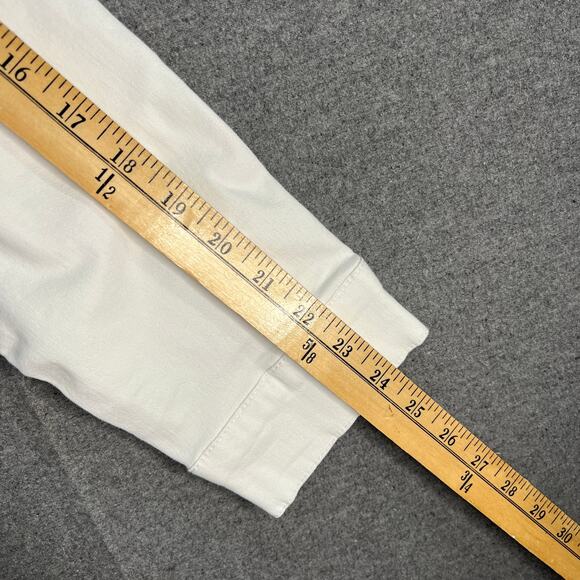 Susan Graver Stretch Denim Size M White Button-Front Frayed Jean Jacket - Picture 6 of 9